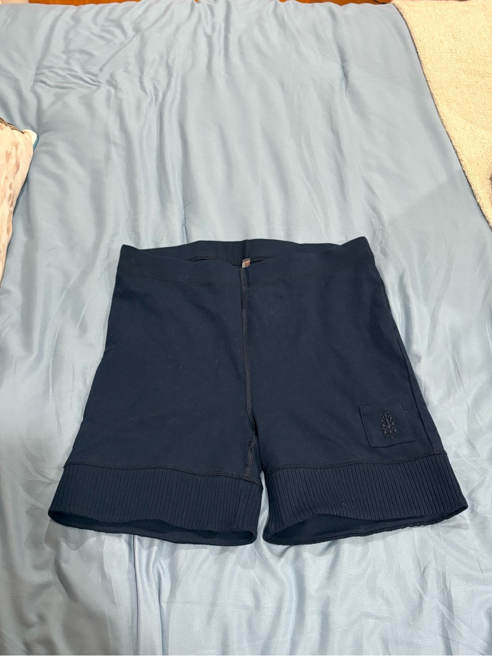 NWOT FP Movement by Free People Navy High-Rise Rib Hem Bike Shorts